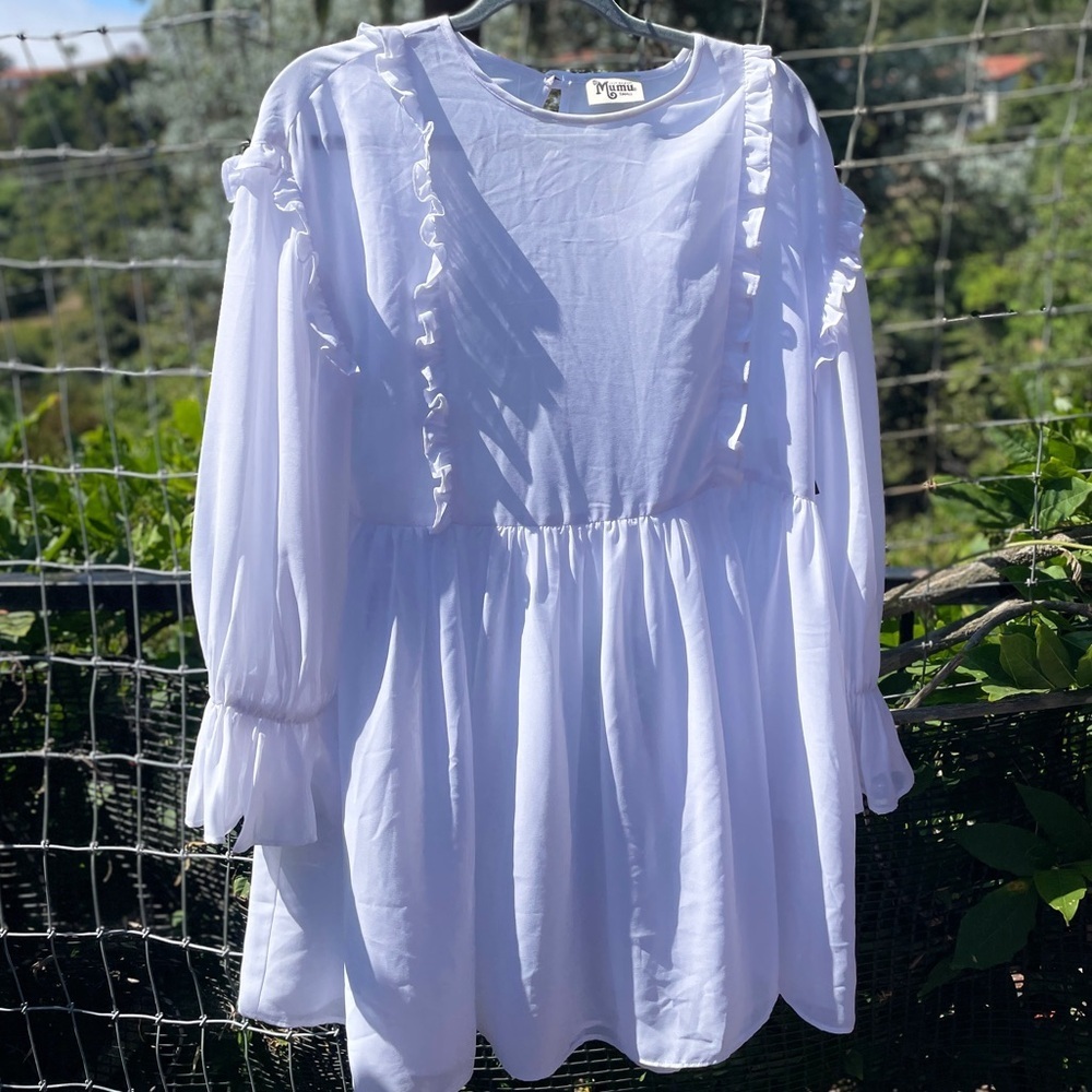 Show Me Your Mumu Sheer White Pinafore Dress Size Small